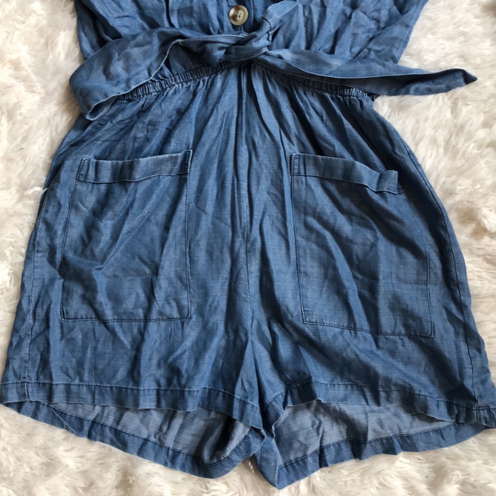 Goodnight Macaroon NWT Patsy Chambray Romper 💙 - Picture 6 of 8